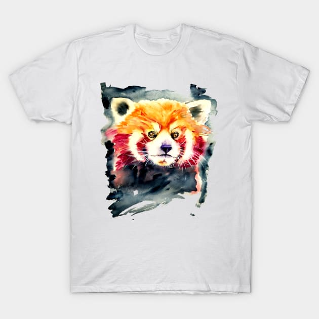 Red panda watercolor T-Shirt by NemfisArt